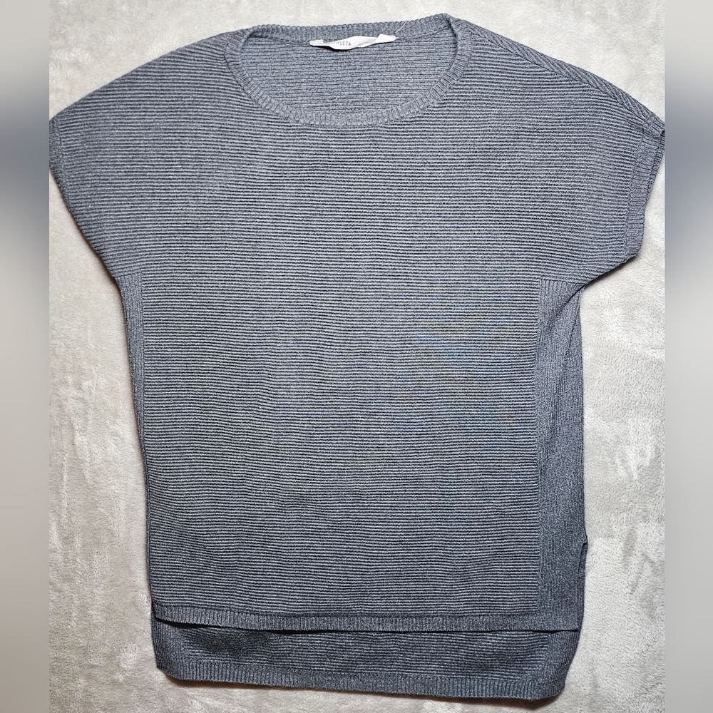 Athleta aster‎ ribbed short sleeve tunic Sweater Size small Dark grey